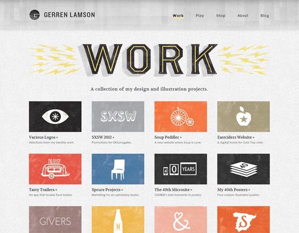 有质感的网站设计例子:Gerren Lamson