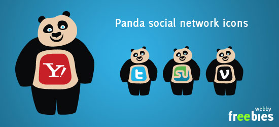 免费矢量图标:熊猫社交网络图标