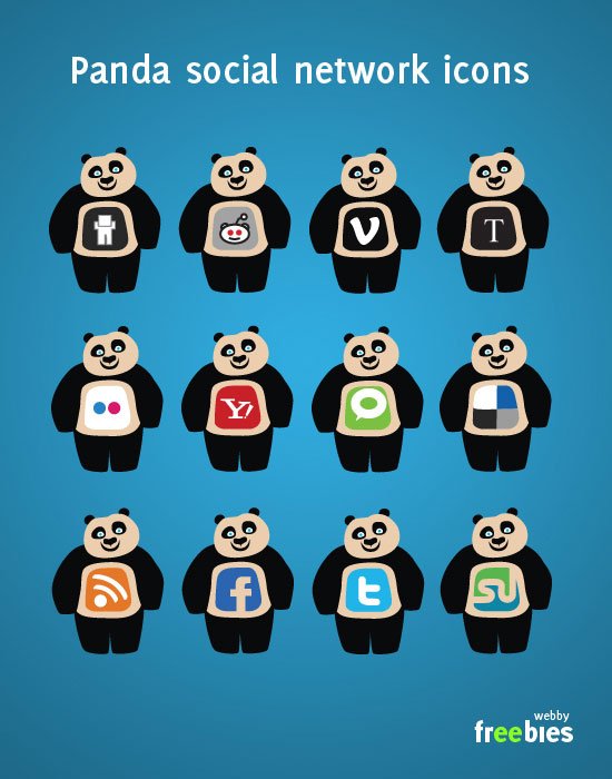 免费矢量图标:熊猫社交网络图标预览