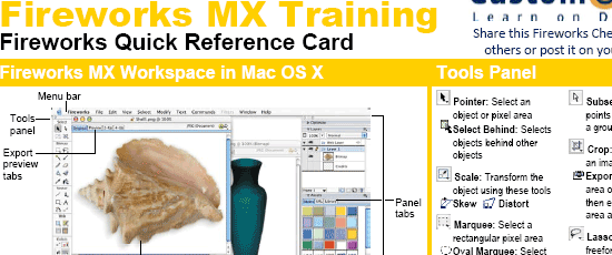 烟花MX快速参考卡-屏幕截图。
