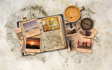 在Photoshop中创建一个复古旅行者日记