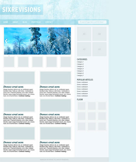 在Photoshop中创建一个冬季主题网页设计