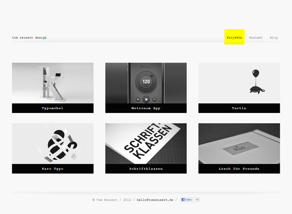 极简网站设计灵感:tom reinert设计
