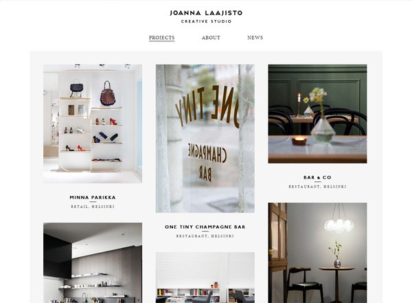 极简主义网站设计灵感:Joanna Laajisto
