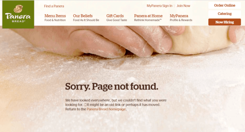 帕涅拉面包公司的404页面