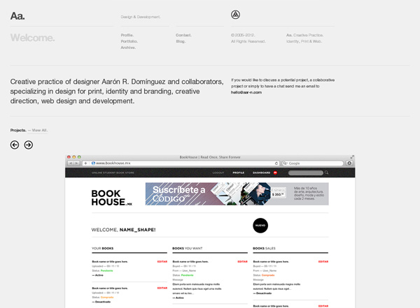 极简网站设计灵感:Aa。