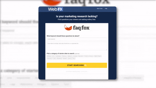 来自WebFX的FAQFox创意生成器