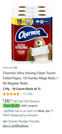 亚马逊的广告例子:Charmin