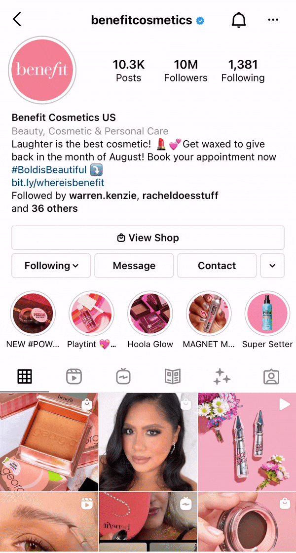 贝丽化妆品Instagram账号