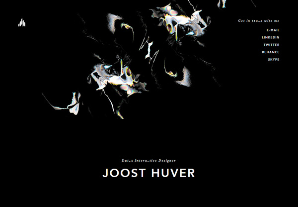 一个名为Joost Huver的黑色网页设计的截图