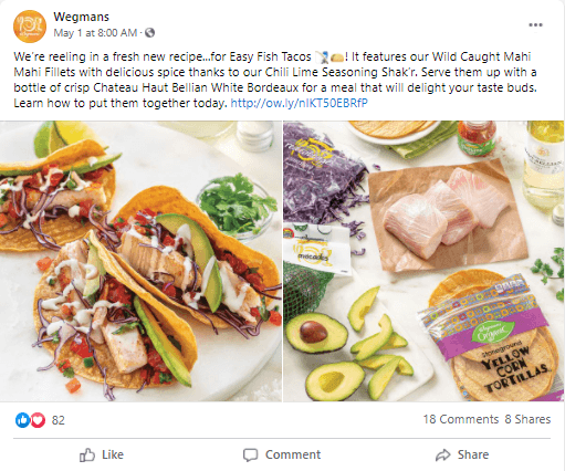 社交媒体上有韦格曼斯的食谱