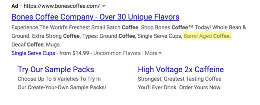 骨头咖啡谷歌搜索广告