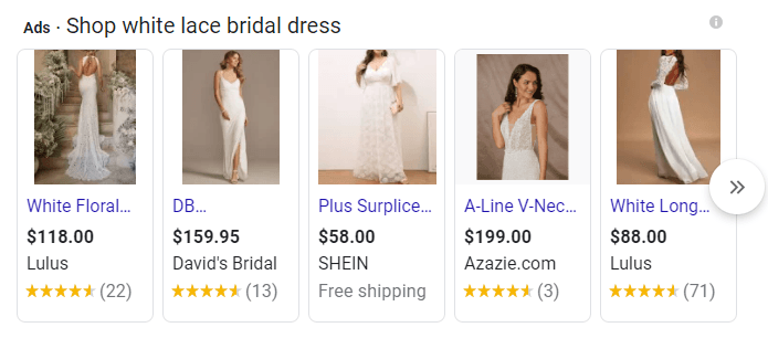 白色婚纱的购物广告