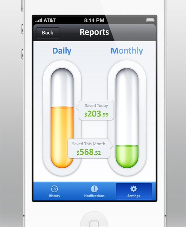 图表数据可视化示例:Savings App iOS