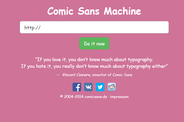 Comic Sans字体机器