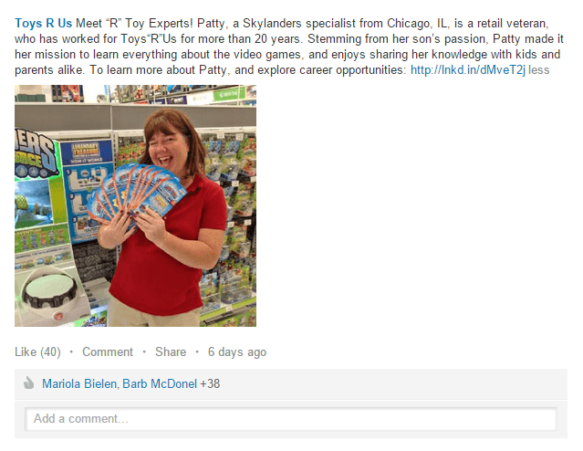 toysrus-employee-content-publication-on-linkedin-company-page
