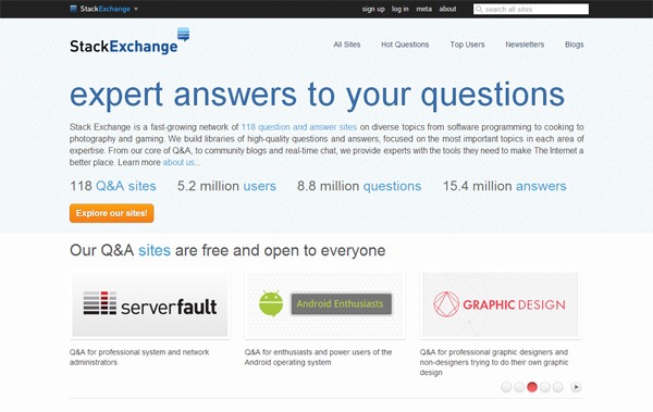 问答网站:Stack Exchange