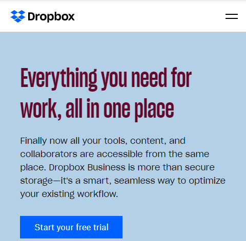 Dropbox网站的移动版
