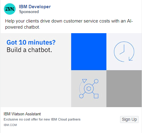 IBM在Facebook上的一个广告例子