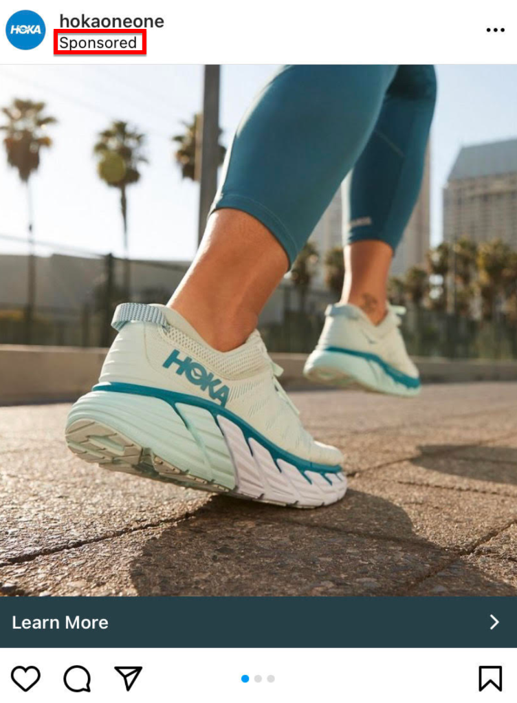 运动鞋的Instagram动态广告