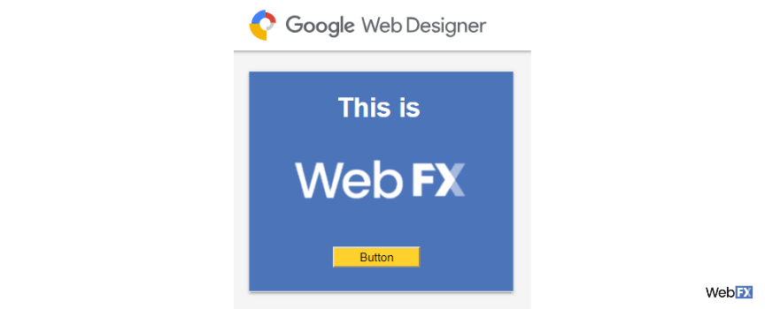 使用谷歌Web设计器创建的广告预览