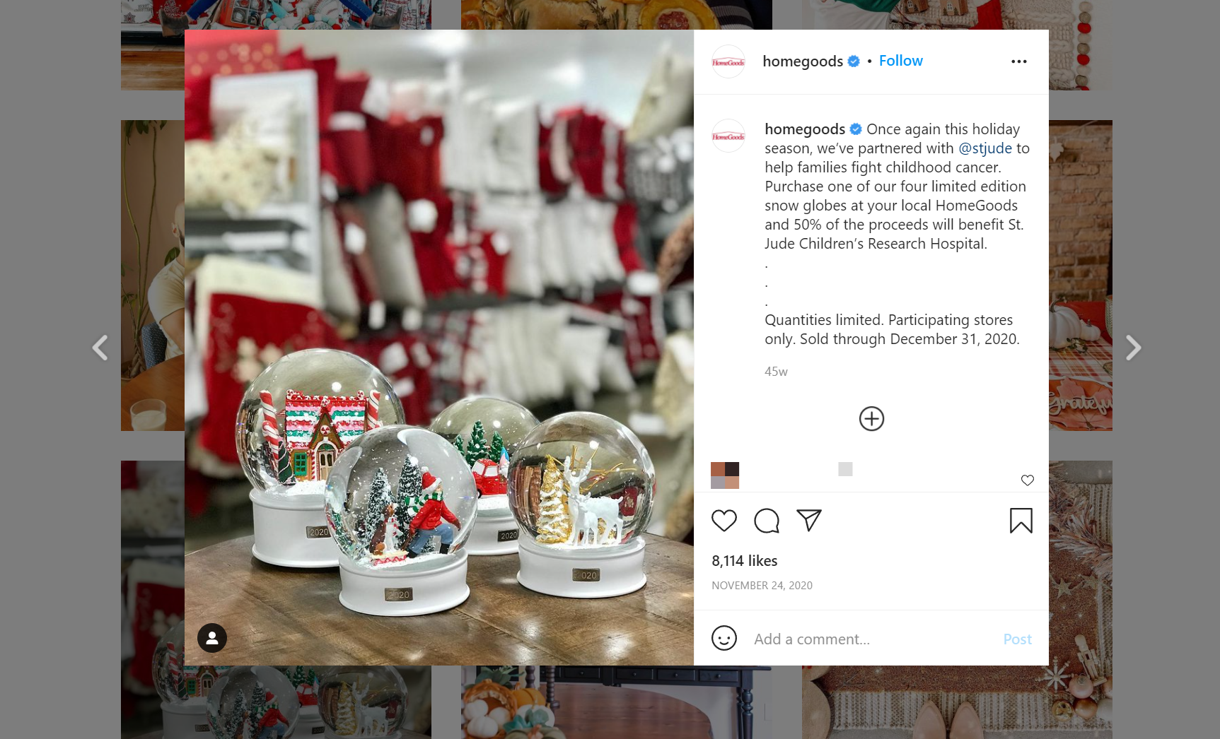 homeegoods在Instagram上发布了几个以冬季为主题的雪球