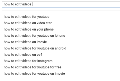 在YouTube搜索栏中输入“如何编辑视频”