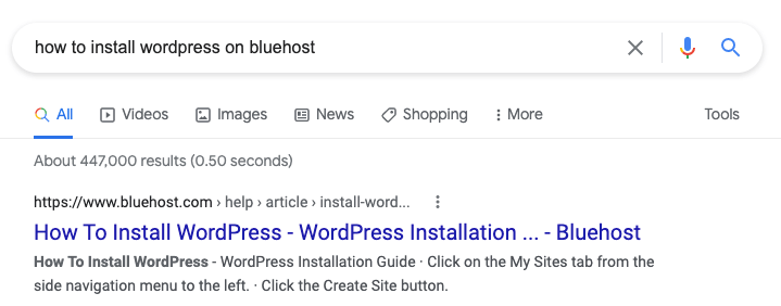 谷歌如何在Bluehost上安装WordPress