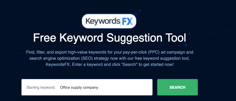 在keywordfx上搜索关键词