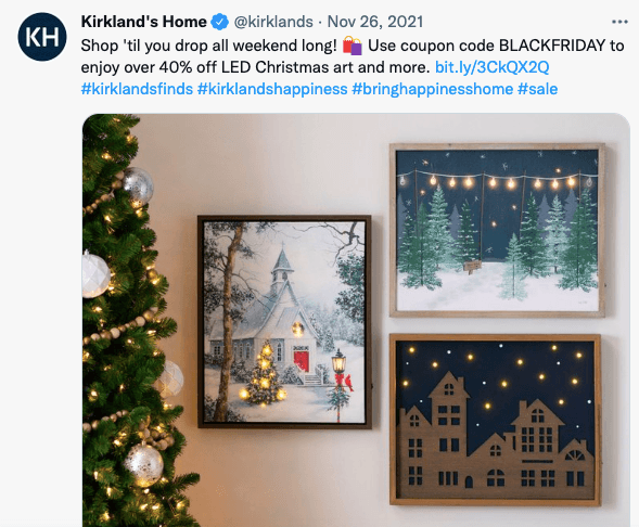 Kirklands在推特上谈论LED圣诞艺术
