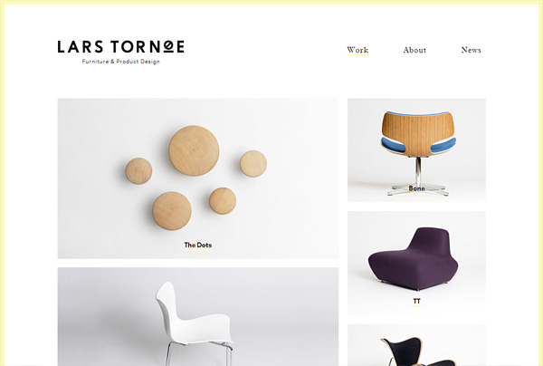 网页设计中极简主义的例子:Lars Tornøe