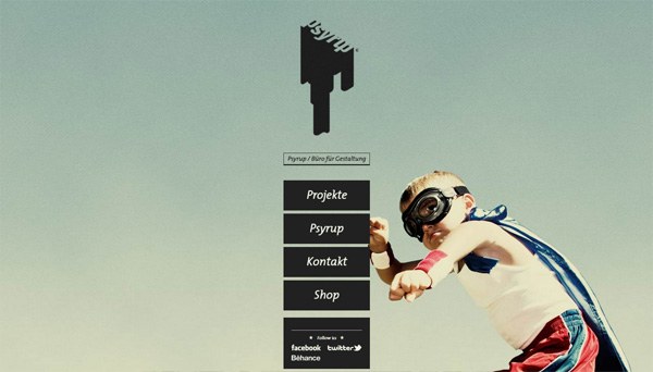 网站设计中人物照片的例子:Psyrup