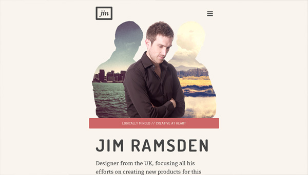 网站设计中的人物照片例子:Jim Ramsden