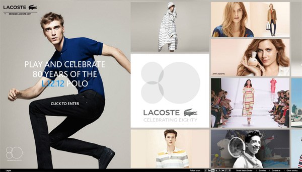 网站设计中人物照片的例子:LACOSTE