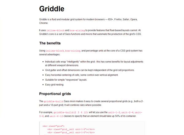 响应式CSS网格:Griddle