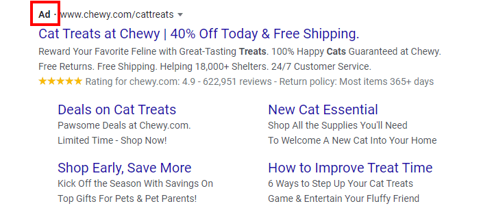 谷歌搜索猫粮广告