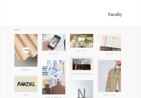 简单的作品集网站设计灵感:studiofaculty