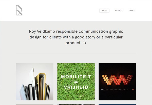 简单的组合网站设计灵感:royveldkamp.nl