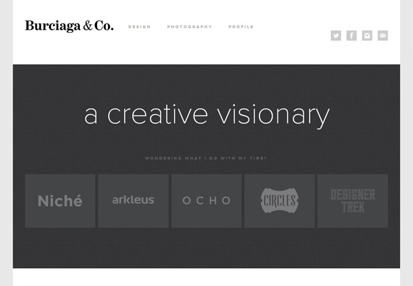 简单的投资组合网站设计的灵感:burciaga.co