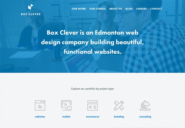 简单的作品集网站设计灵感:www.boxclever.ca