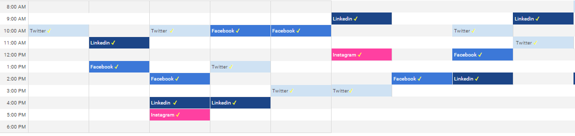 在电子表格中规划社交媒体内容日历的示例