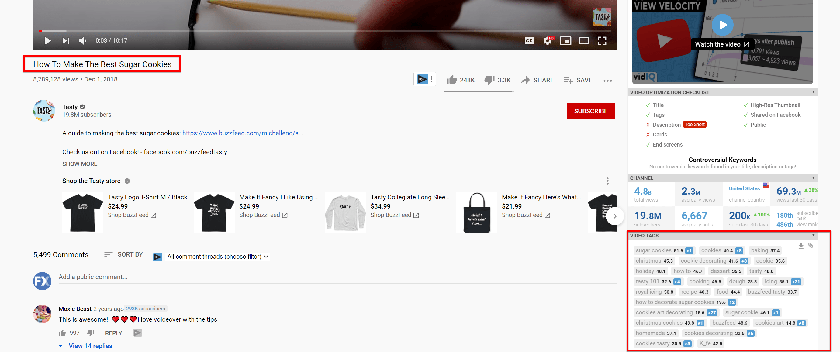 YouTube上有一个关于烤糖饼干的视频标签