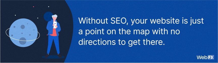 Without SEO, your website is just a point on the map with no directions to get there.