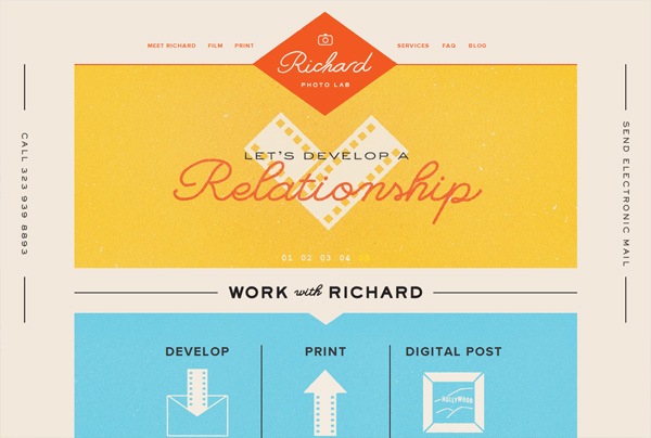 一个色彩大胆的网站:Richard Photo Lab