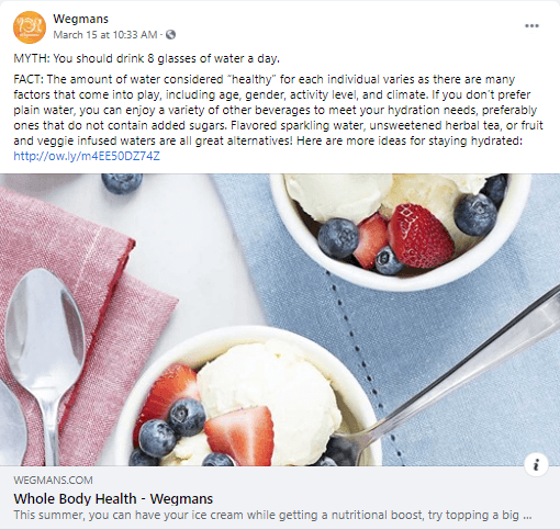 Wegmans在社交媒体上发布了一个美食博客
