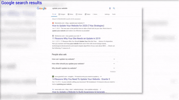 谷歌和YouTube搜索结果更新您的网站搜索