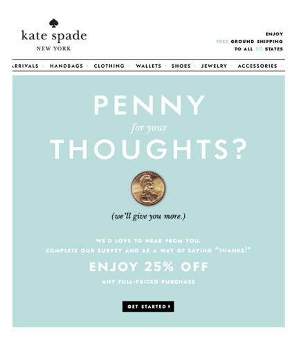 Kate spade电子邮件营销