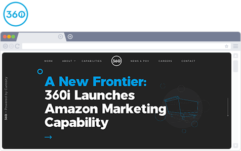 header of 360i website