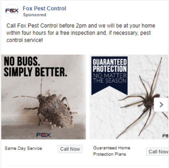 福克斯害虫控制Facebook广告