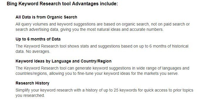 bing keyword research tool advantages